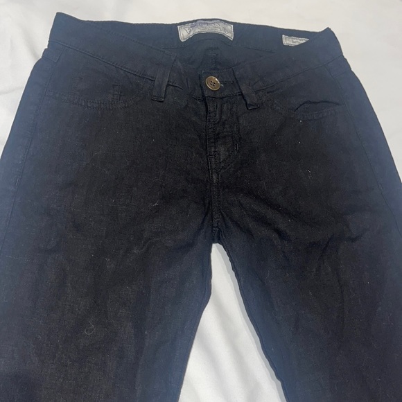 New Guess Brittney Low Rise Pants Linen Wide Leg 00 23 XS - Picture 5 of 8